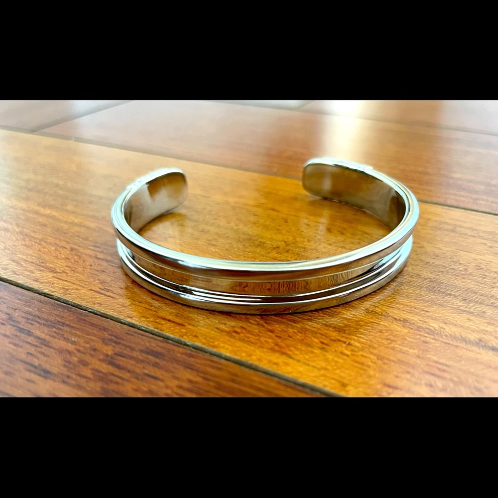 Silver Plated Bangle Bracelet - image 1